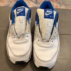 Nike Air Max White and Royal Blue Shoes